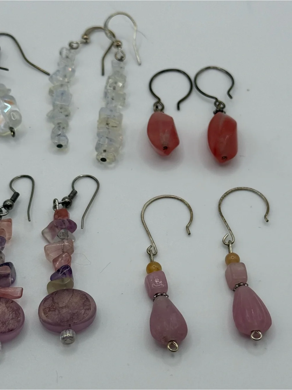 Set of 6 Pink glass Multi-Pair Women’s Earring Set